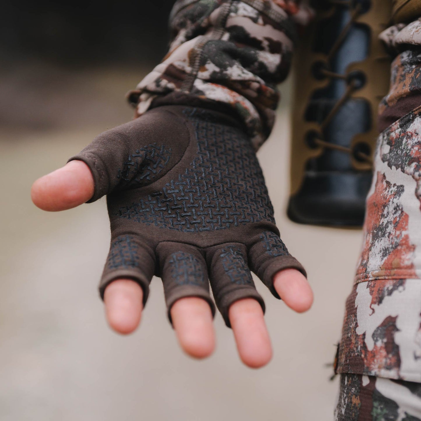 First Lite Rugged Wool Half Finger Glove